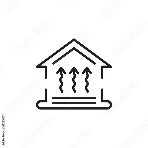Fototapeta Underfloor Heating thin line vector icon.
