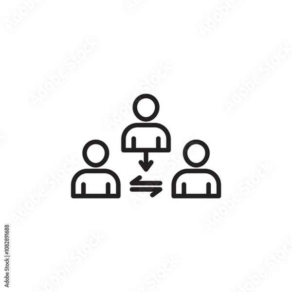 Fototapeta Third Party thin line vector icon.