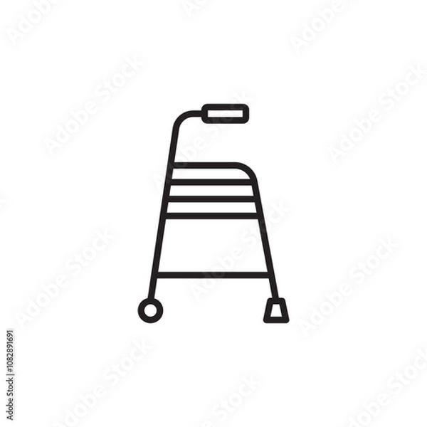 Fototapeta Walker thin line vector icon.