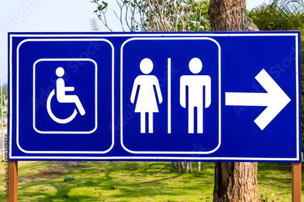 Obraz Public restroom signs with a disabled access symbol