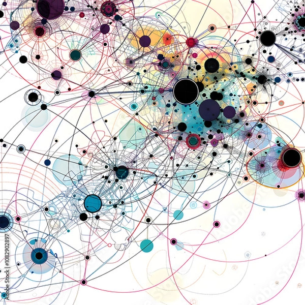 Fototapeta Abstract Representation of Complex NX Node Functions in Information Technology