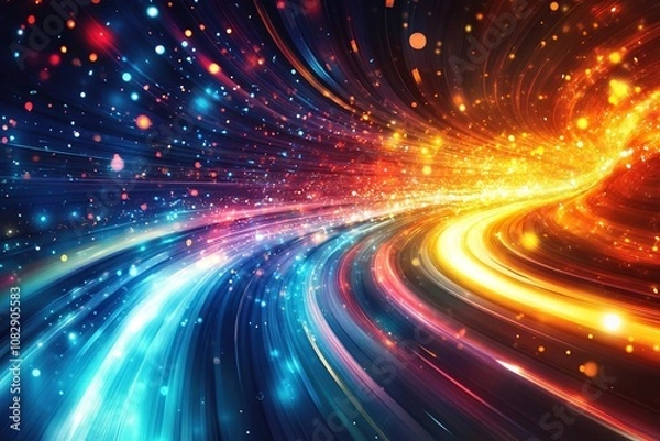 Obraz Abstract Light Trails and Sparkles