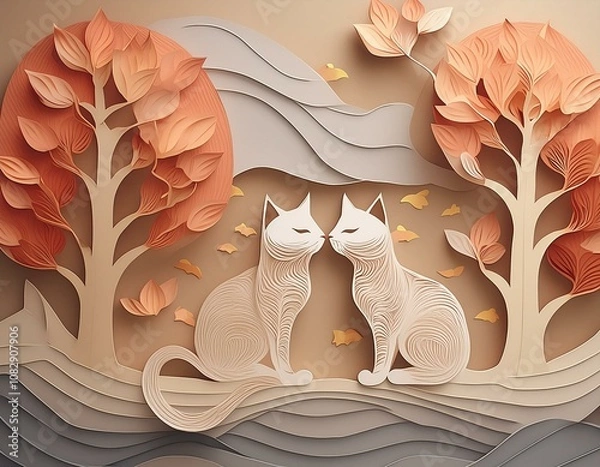 Fototapeta colorful cat wallpaper, colorful cat background, colorful cat pattern, colorful cat pattern wallpaper