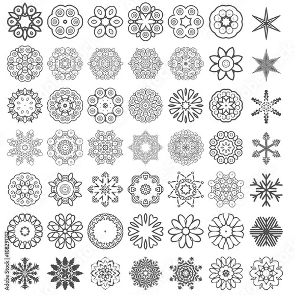 Obraz Set of ornate vector mandala symbols.