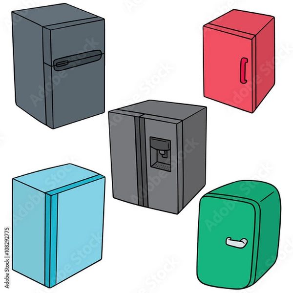 Fototapeta vector set of refrigerator
