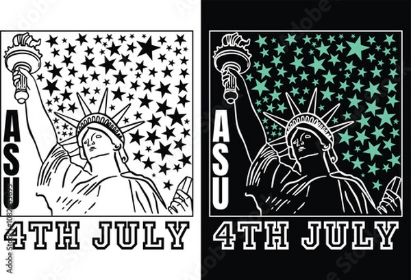 Fototapeta 4TH July t shirt design and graphics designer