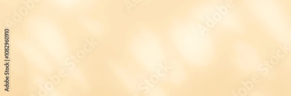 Fototapeta Autumn orange beige golden brown wall with shadow of leaves overlay. Sunlight effect shadow on the wall. Minimal backdrop. Summer tropical surface background.	