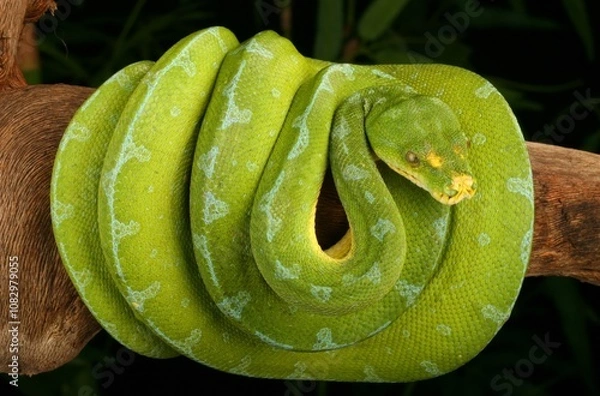Obraz Green Tree Python (Morelia viridis).