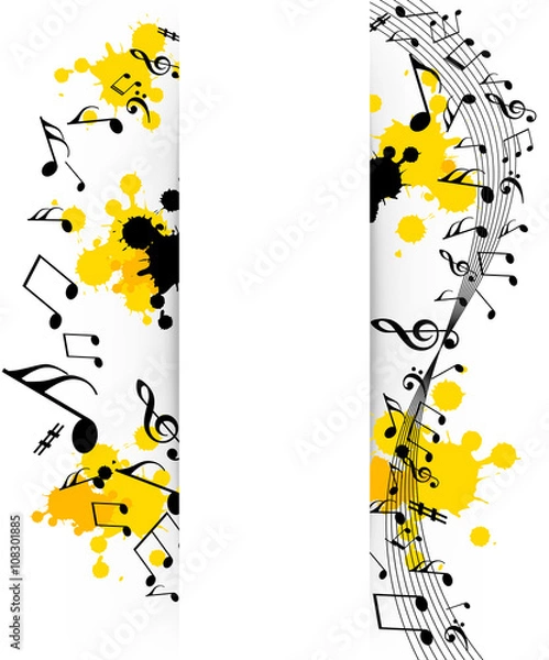 Fototapeta Abstract musical background with notes