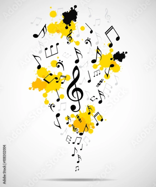 Fototapeta Abstract musical background with notes