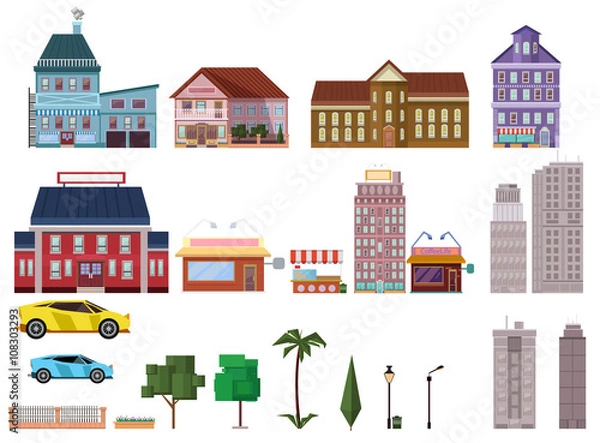 Obraz city nature elements set