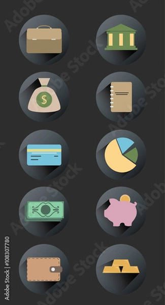 Obraz Simple Icon Money Set. Vector Illustration