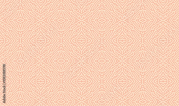 Fototapeta Pink, red and orange repeating background lined diamond pattern