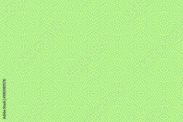 Fototapeta Lime green and blue repeating background lined diamond pattern
