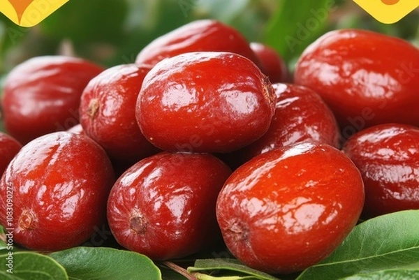Fototapeta The jujube tree Ziziphus jujuba is known by several names such as Chinese date Red date Tsao Korean date and Indian date