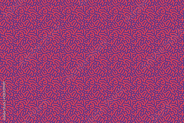 Fototapeta Red and purple and blue repeating background lined squiggle pattern