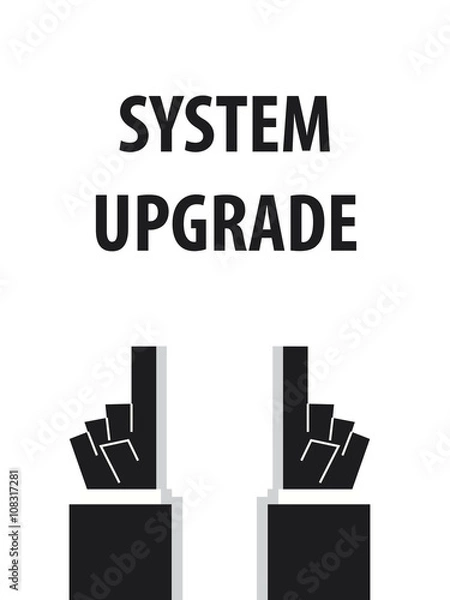 Fototapeta SYSTEM UPGRADE typography 