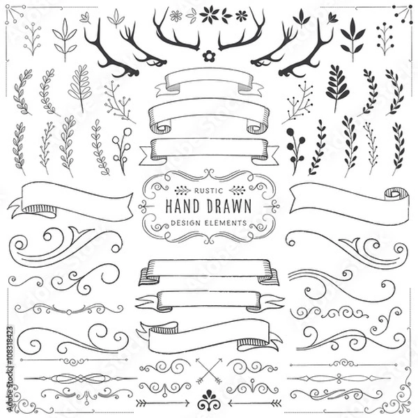 Obraz Rustic Clipart Set 