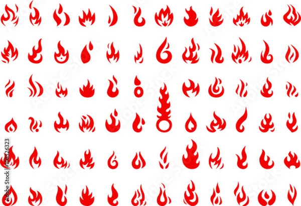 Fototapeta kolekcja ikony ognia