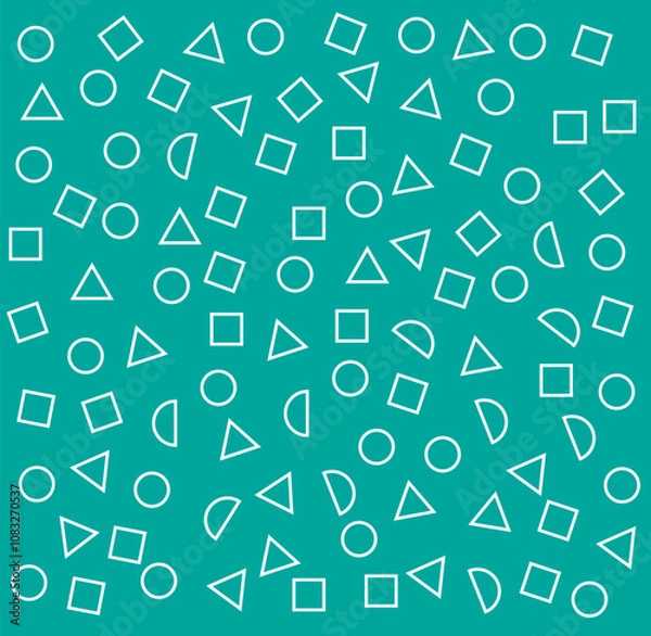 Fototapeta Abstract geometric with circle, square, triangle vector background