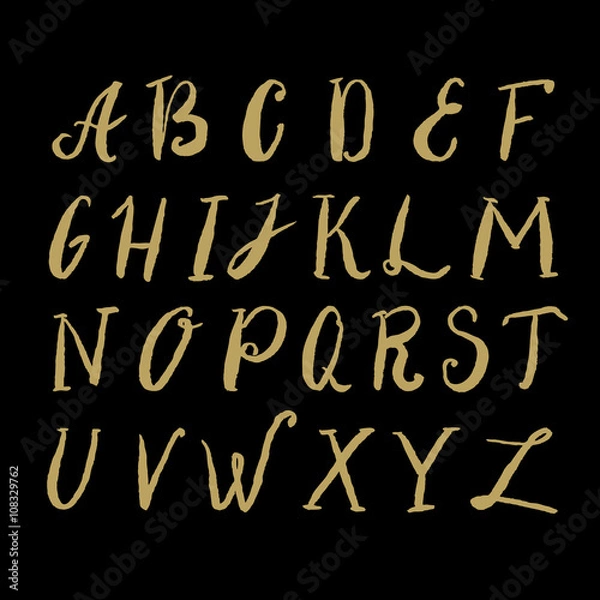 Obraz Hand drawn alphabet and design elements.