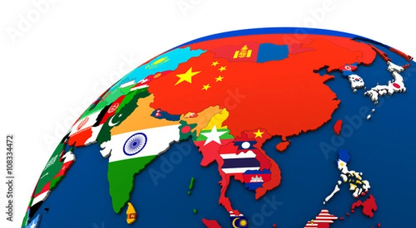 Obraz Political Asia map