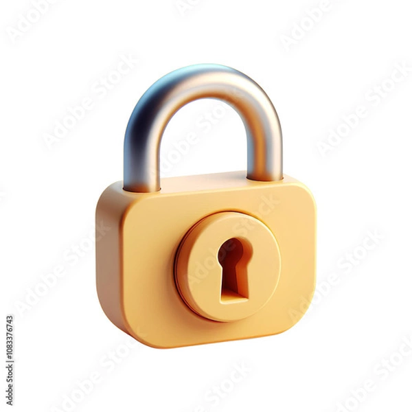 Obraz Golden Padlock 3D Render Icon