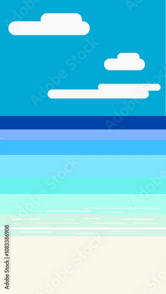 Obraz Minimal turquoise blue beach background vector image