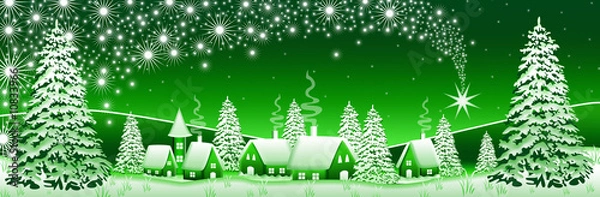 Fototapeta Green Winter Landscape