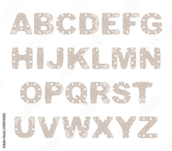 Fototapeta Vector decorative alphabet.