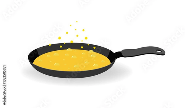 Obraz Frying pan with butter isolated. Kitchen utensils for cooking food