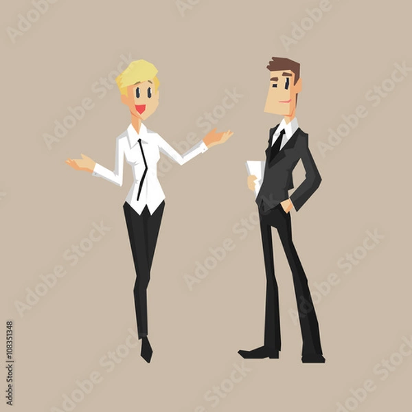 Fototapeta Man And Woman Colleagues