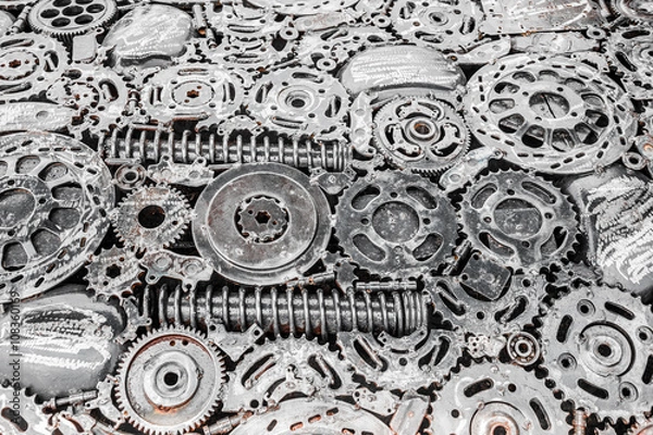 Obraz Technology background metallic gears