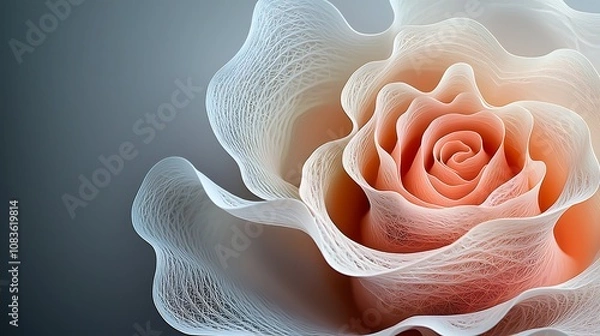 Fototapeta A Fractal rose design element features intricate, repeating patterns inspired by the natural world, creating a captivating and visually stunning focal point for any graphic design project.