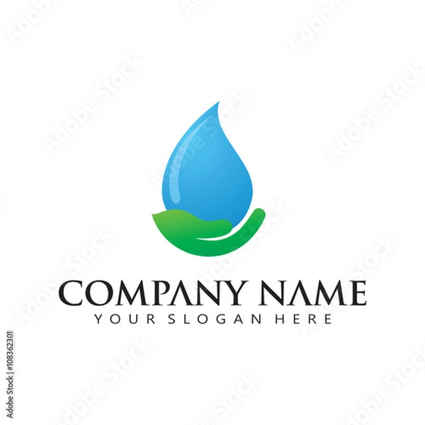 Fototapeta Hand Water Logo