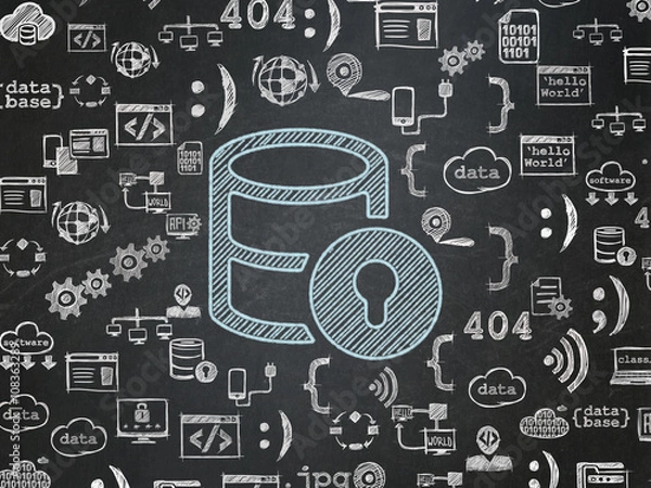 Obraz Software concept: Database With Lock on School board background