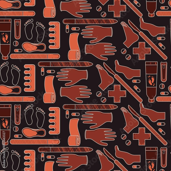 Fototapeta Sole Searching Endless Feet Repeat Pattern Design