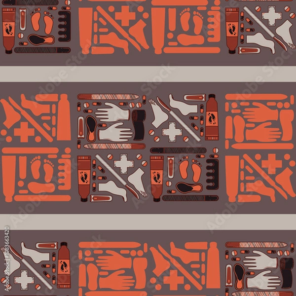 Fototapeta Sole Searching Endless Feet Repeat Pattern Design