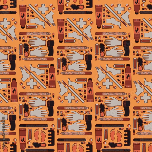 Fototapeta Sole Searching Endless Feet Repeat Pattern Design