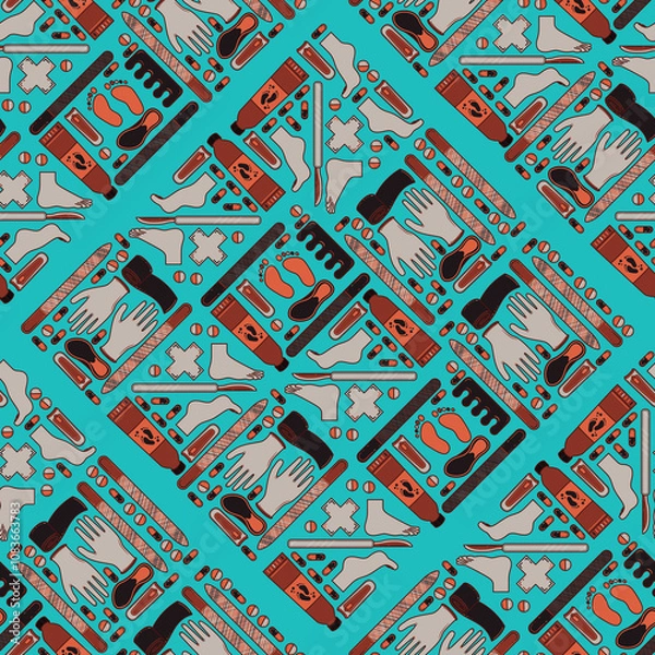 Fototapeta Sole Searching Endless Feet Repeat Pattern Design