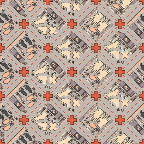 Fototapeta Sole Searching Endless Feet Repeat Pattern Design