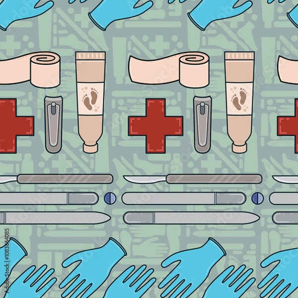 Fototapeta Sole Searching Endless Feet Repeat Pattern Design