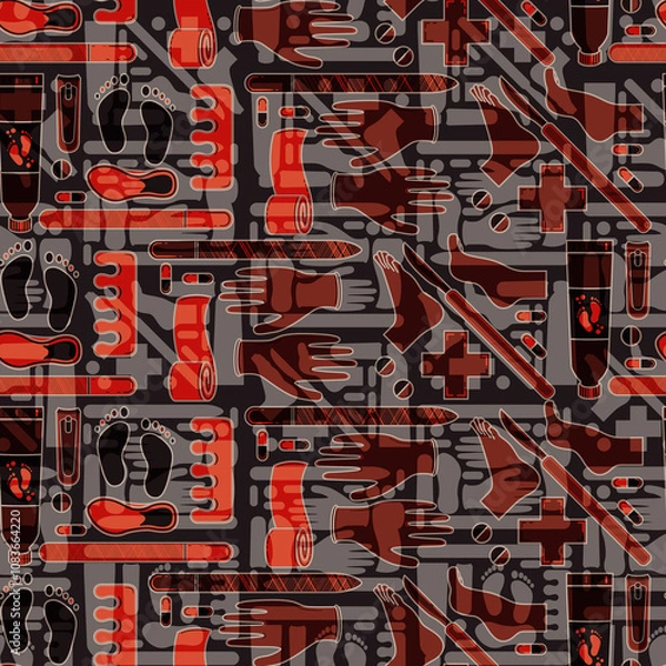 Obraz Sole Searching Endless Feet Repeat Pattern Design