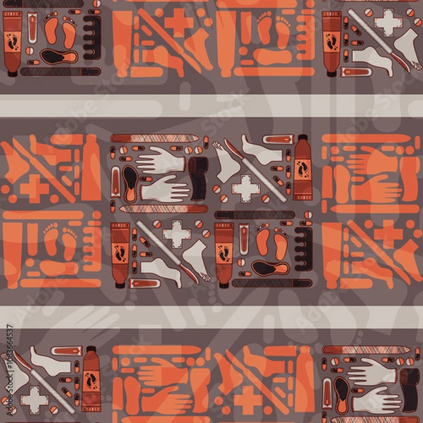 Fototapeta Sole Searching Endless Feet Repeat Pattern Design