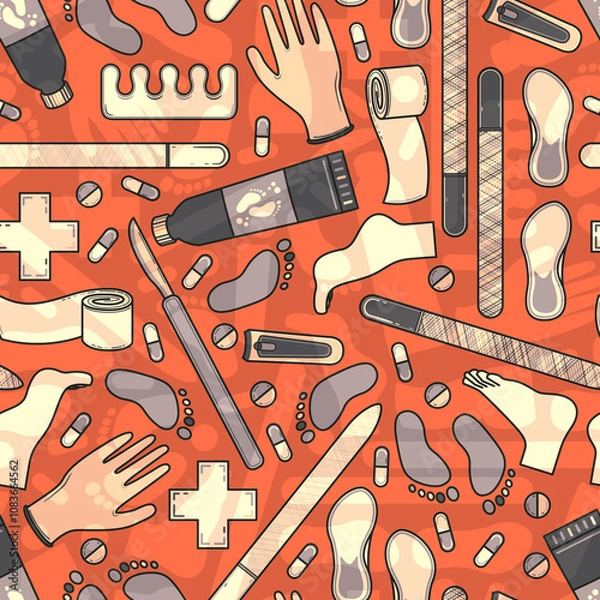 Fototapeta Sole Searching Endless Feet Repeat Pattern Design