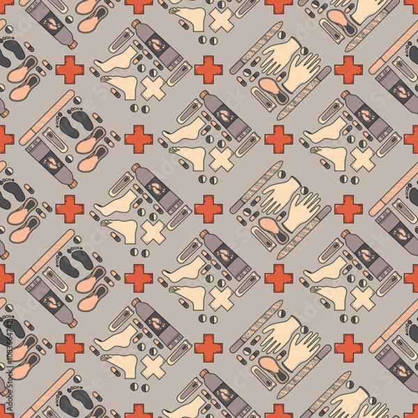 Fototapeta Sole Searching Endless Feet Repeat Pattern Design