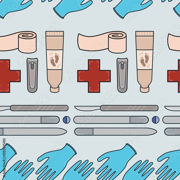 Obraz Sole Searching Endless Feet Repeat Pattern Design