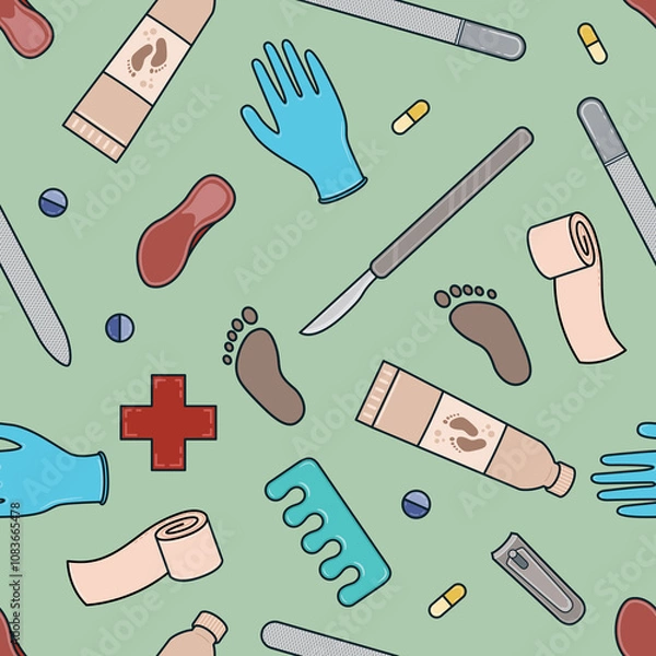 Obraz Sole Searching Endless Feet Repeat Pattern Design