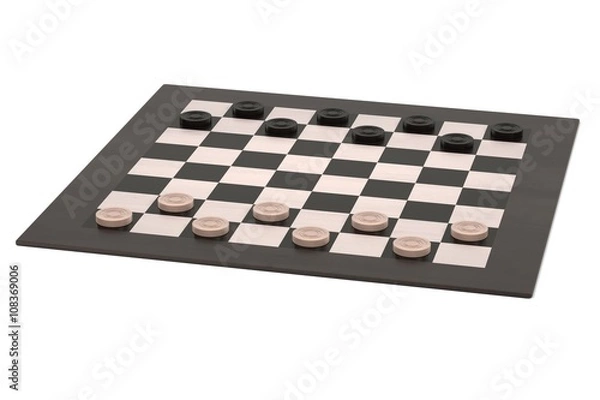 Fototapeta 3d rendering of checkers game