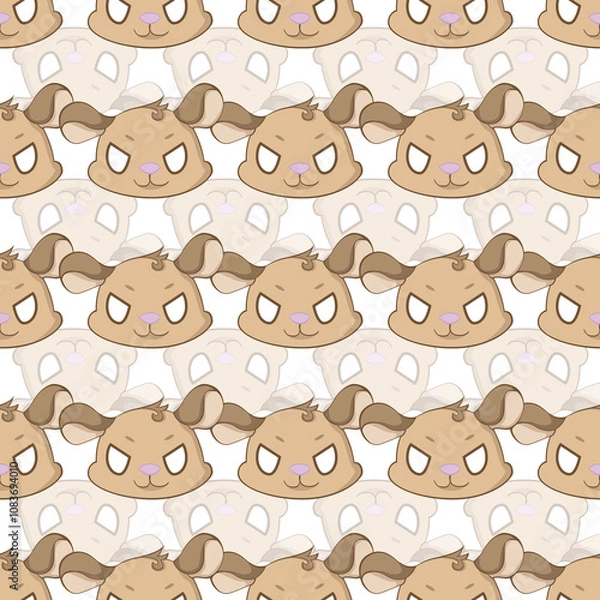 Fototapeta Expressive Gerbil Cartoon Repeat Pattern Design